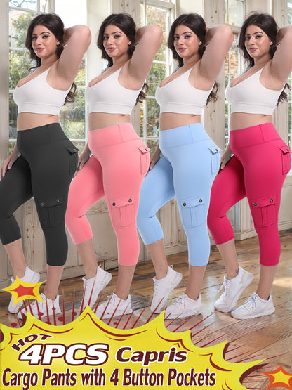 Women's Black/Pink/Blue/Rose Polyester High-Waist Leggings - product view 14