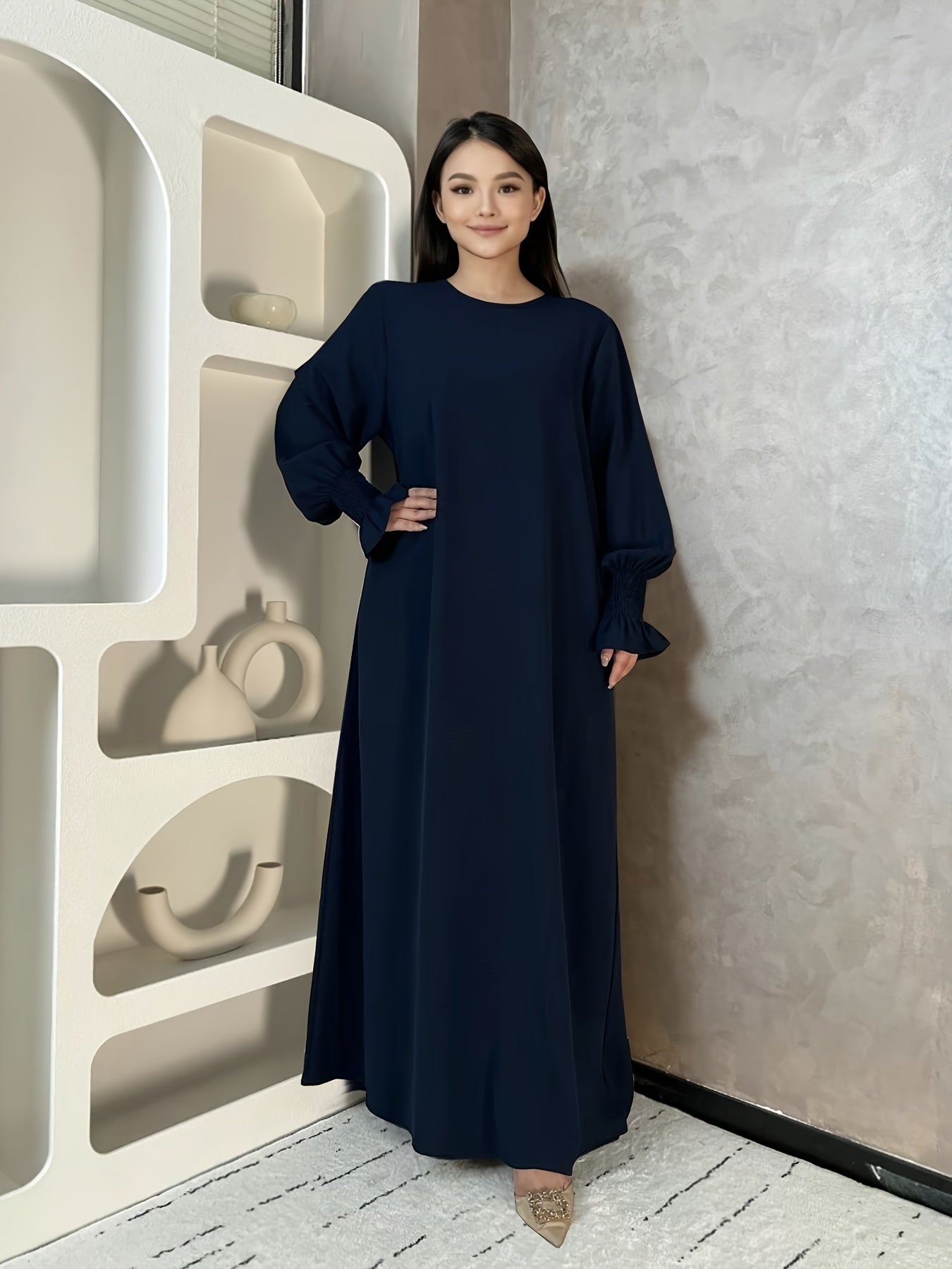 Soft Crepe Material with Pocket Mulim Lady Abaya Prayer Abaya
