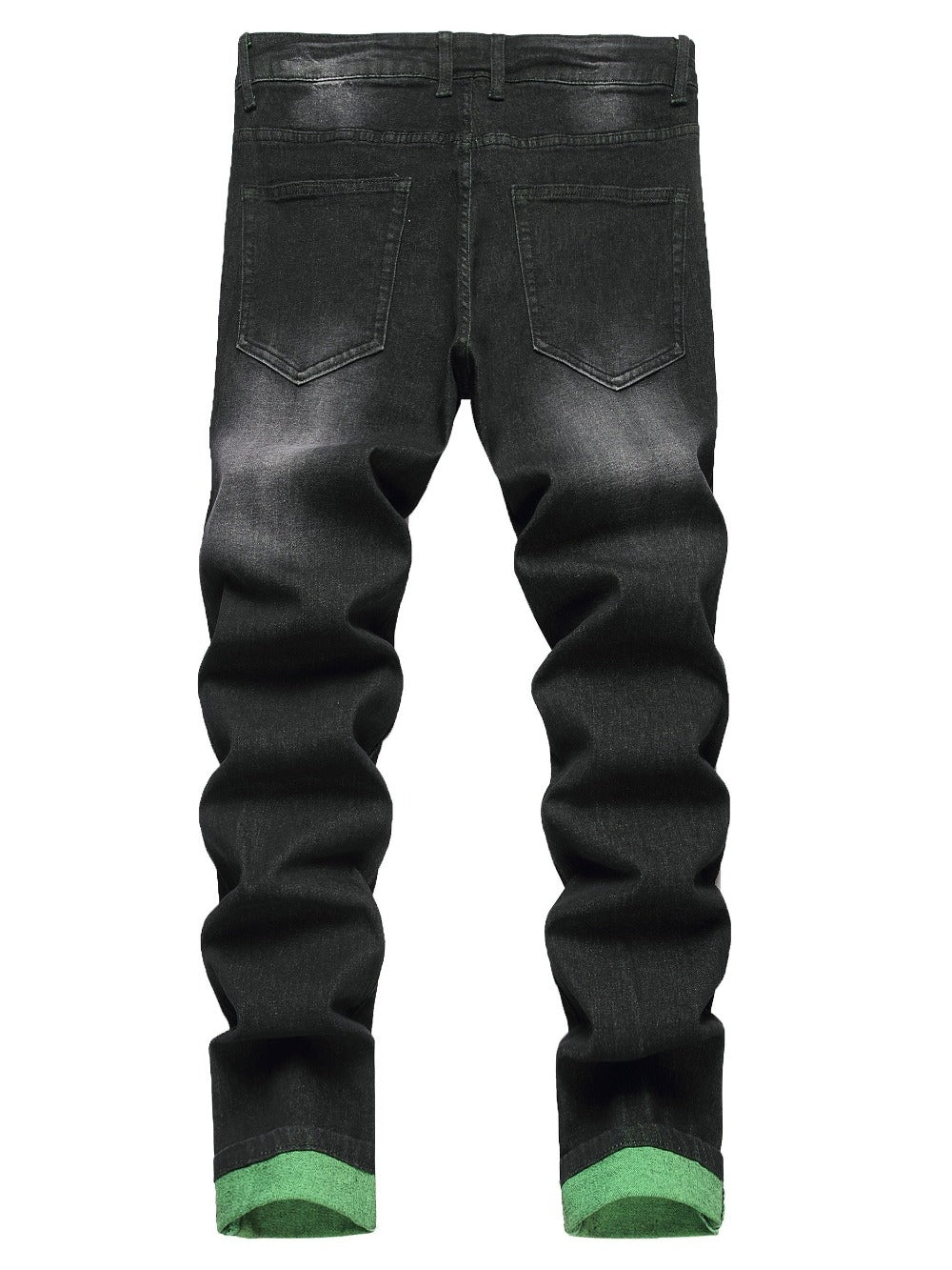 Women's Mid-Rise Jeans - Black Distressed Stretch