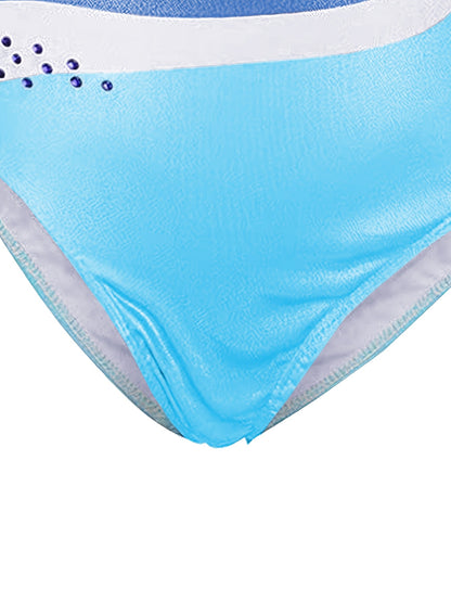 Girls' 3pcs Gymnastics Leotard Set with Geometric Pattern, Long Sleeve Bodysuit & Matching Shorts - Includes Hairband, Stretchy & Breathable Fabric for Dance Training, Perfect for Outdoor, All Seasons, Gift for Back-to-School Season