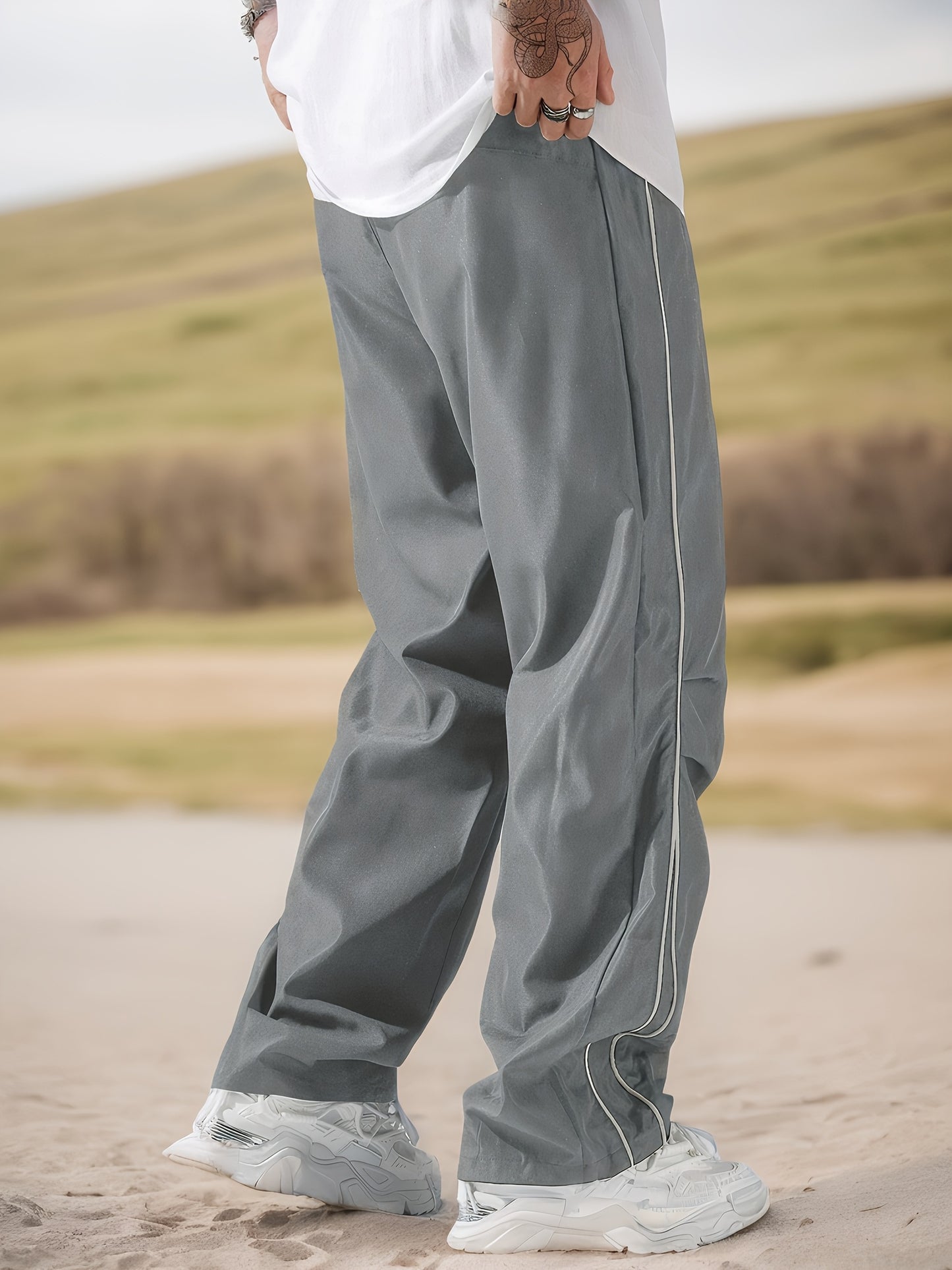 Men'S Plain Casual Trousers Designed for Outdoor Activities, Featuring Drawstrings And Breathable Fabric, Ideal for Fitness And Everyday Use in Any Season