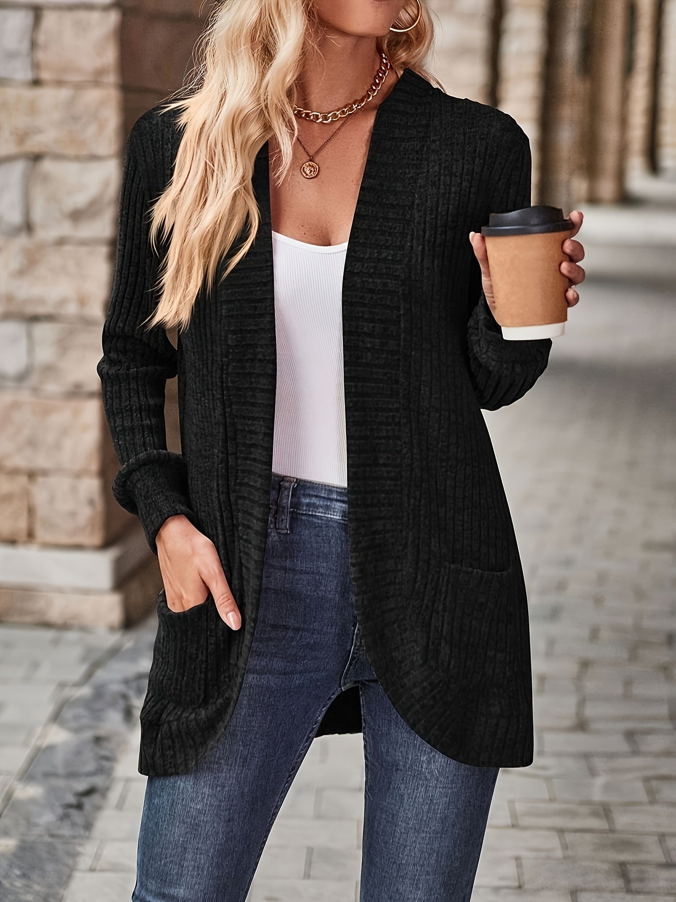 [Orientation] Elegant Orientation + Fashionable Loose Casual Solid Color Thread Pocket Splicing Long Sleeve Blouse