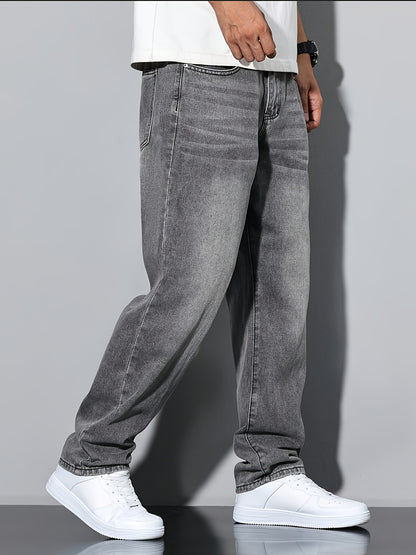 Trendy Grey Stretch Jeans for Men