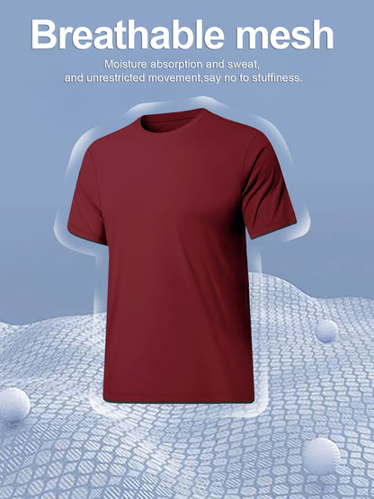 Kinglaman 12 Pack Workout Shirts for Men Short Sleeve Athletic Active Tops Quick Dry Crew Neck T Shirt for Running