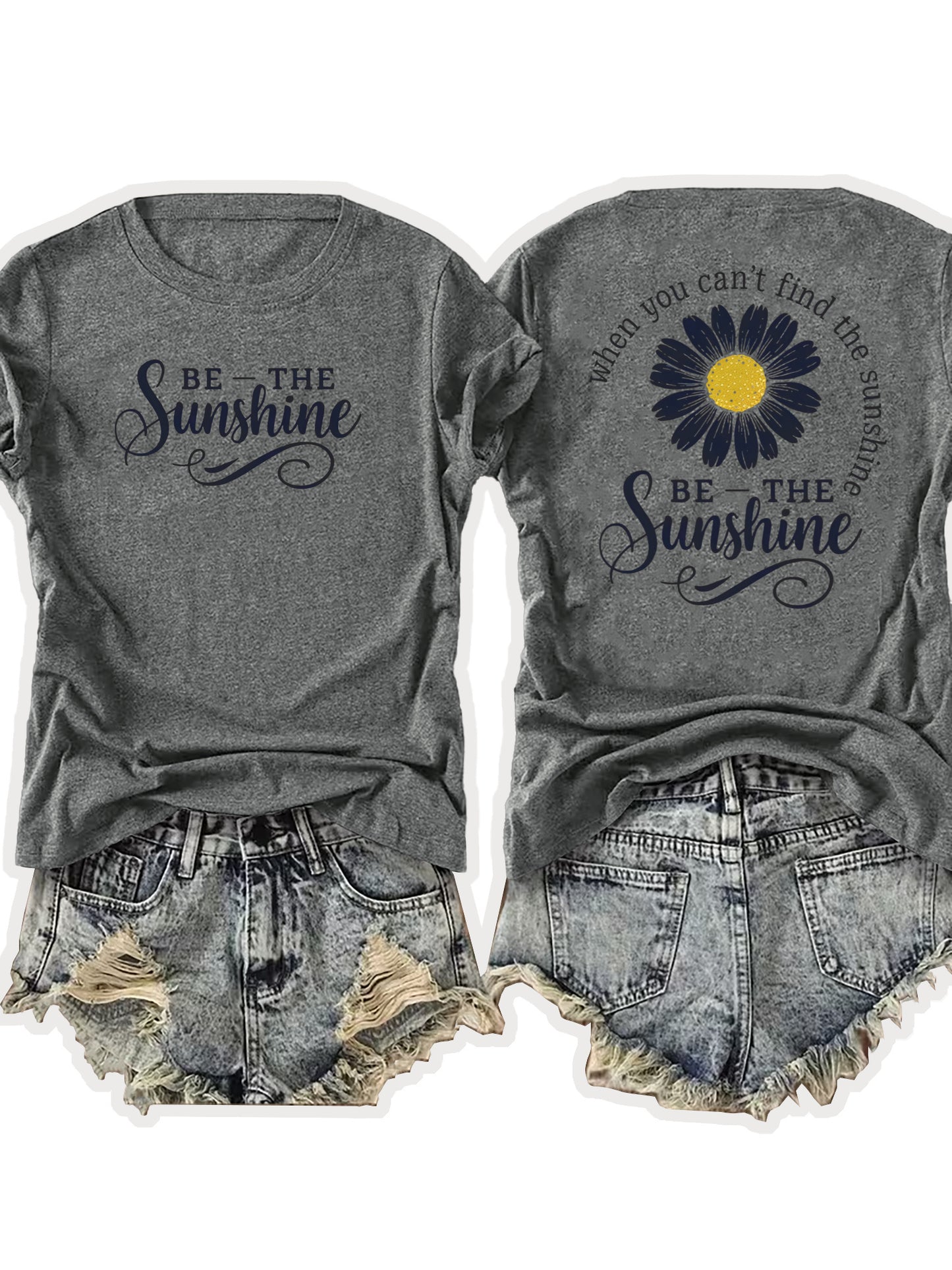 Women'S Casual Sports T-Shirt | Lightweight & Breathable European Summer Round-Neck Tee With Uplifting 'Be The Sunshine' Print - Ideal For Spring/Summer And Perfect For Various Occasions