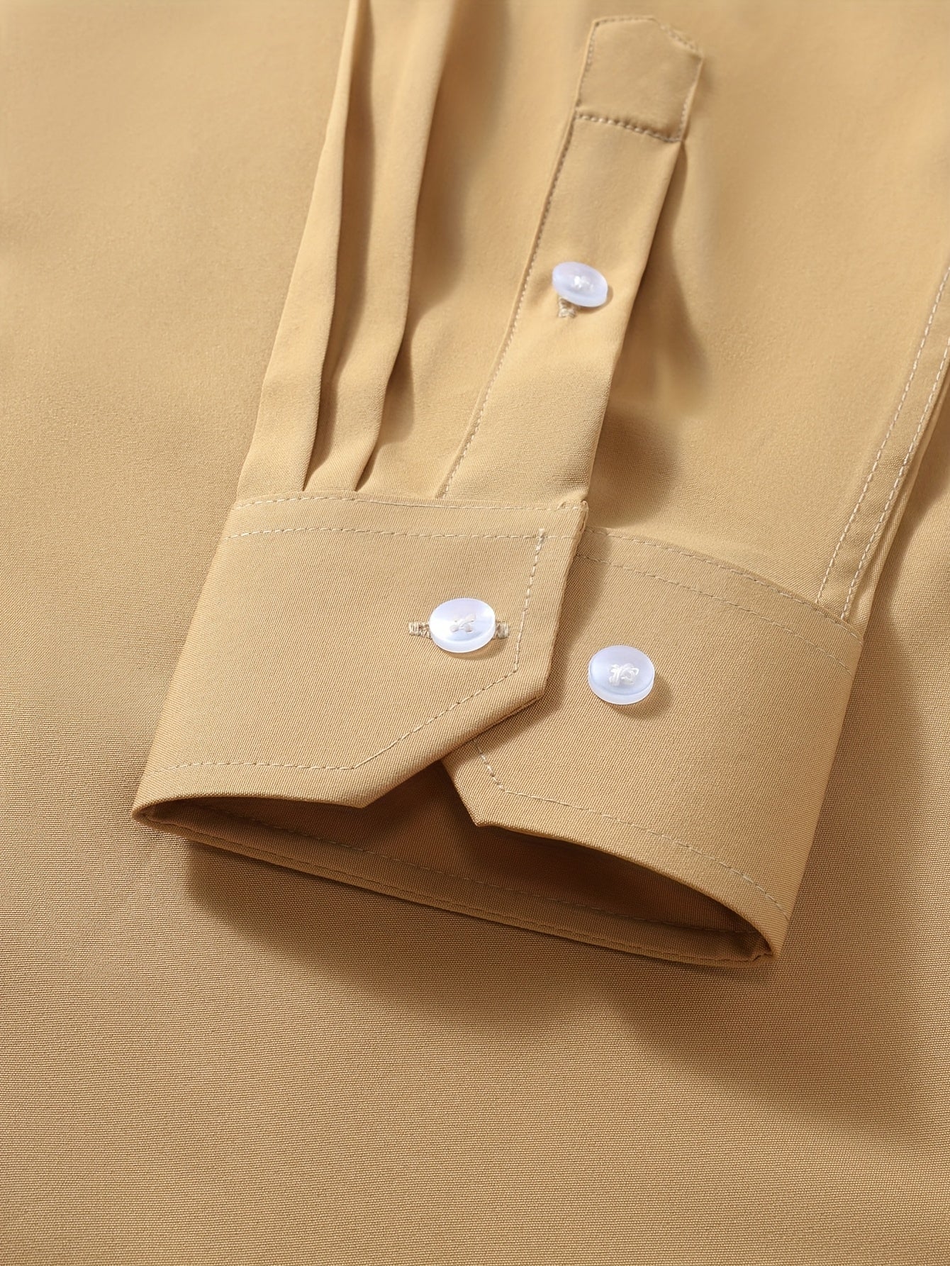 Men'S Henley Collar Long Sleeve Shirt | Casual, All-season, Solid Color, Regular Fit, Button Details, Woven Fabric