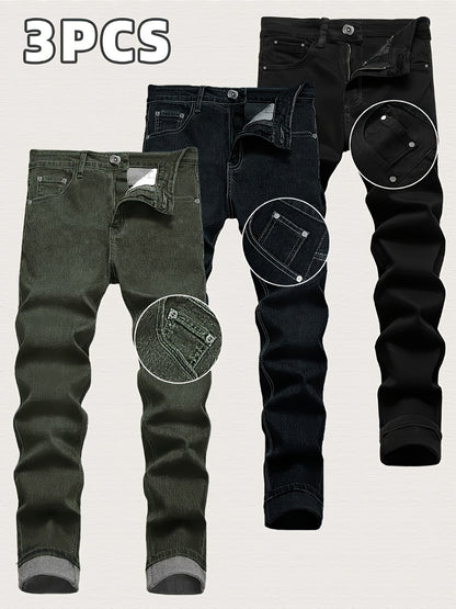 Men's Slim Fit Jeans - Classic Wash Clean Finish Modern