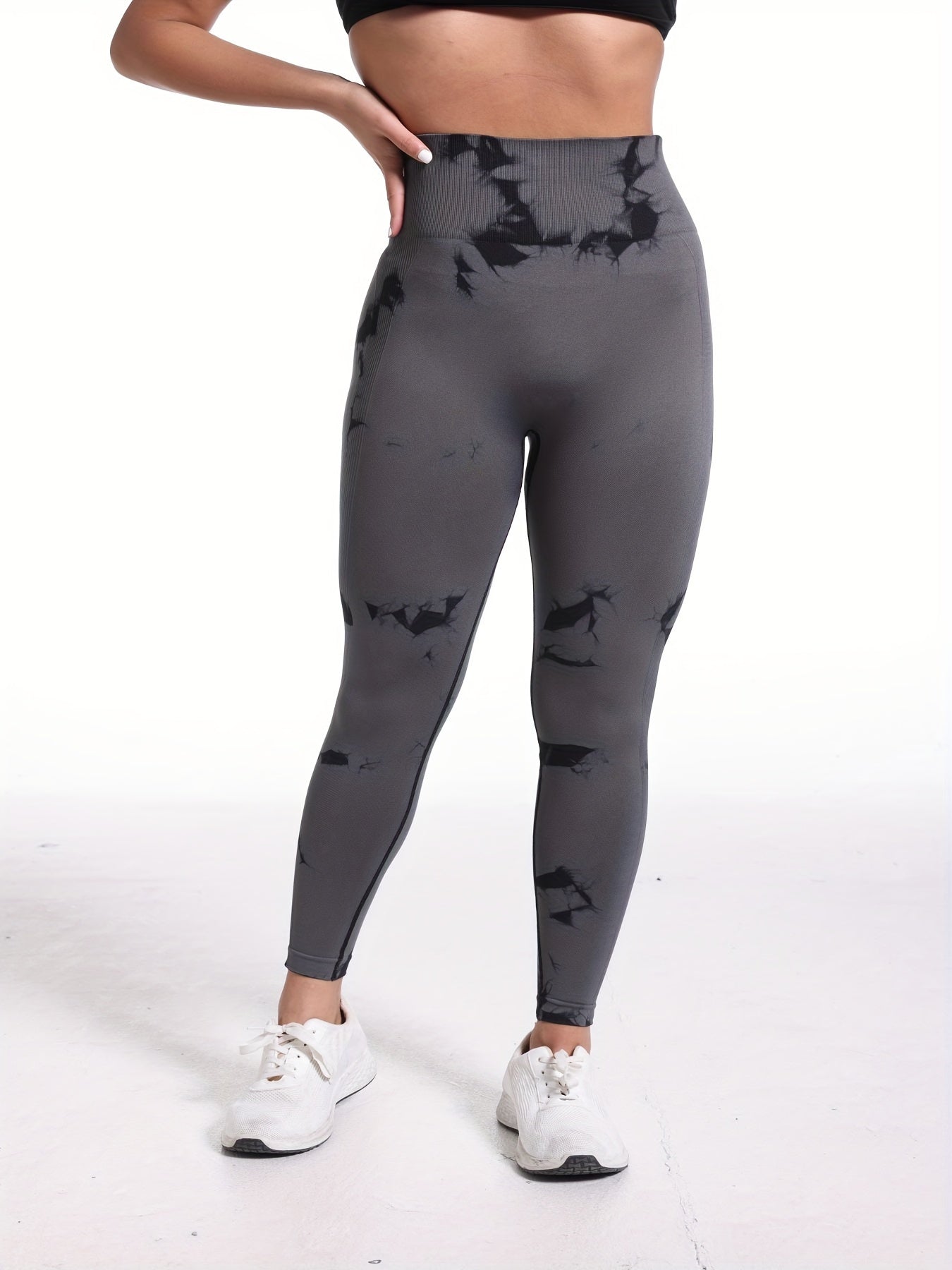 Women's Light purple 10+flax 12+dark red 13+orange 17+gray 8 Knit High-Waist Leggings - product view 4