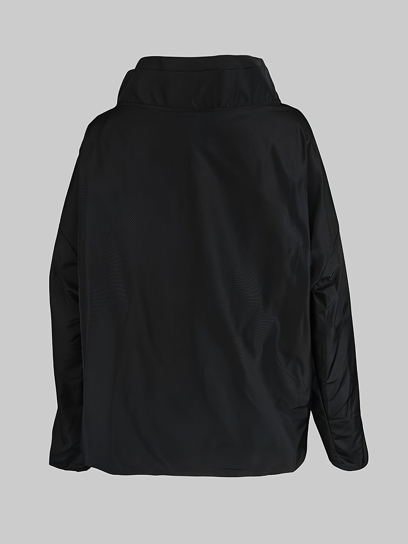 2024 Autumn/Winter New Women's Fashion Solid Color Stand Up Collar Long Sleeve Asymmetric Loose Casual Jacket Coat