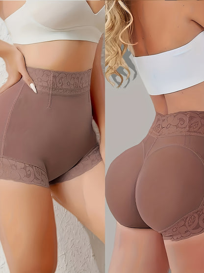 1pc High-waisted Shaping Thong With Seamless Construction, Machine Washable, Non-rolling And Non-slip Cuffs