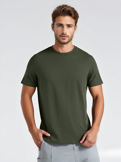 Set of 7 Men'S Lightweight, Fast-Drying, And Breathable T-Shirts, Featuring a Soft And Comfy Crew Neck Design. Ideal for Any Season, Gym Workouts, Running, And Fitness Activities; Perfect for Training, Casual Outings, And Daily Use