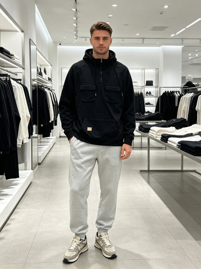 Men's Black Polyester Hoodie - product view 9