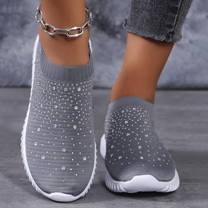 Women's Light Pink Diamond Stitching Shoes - product view 5
