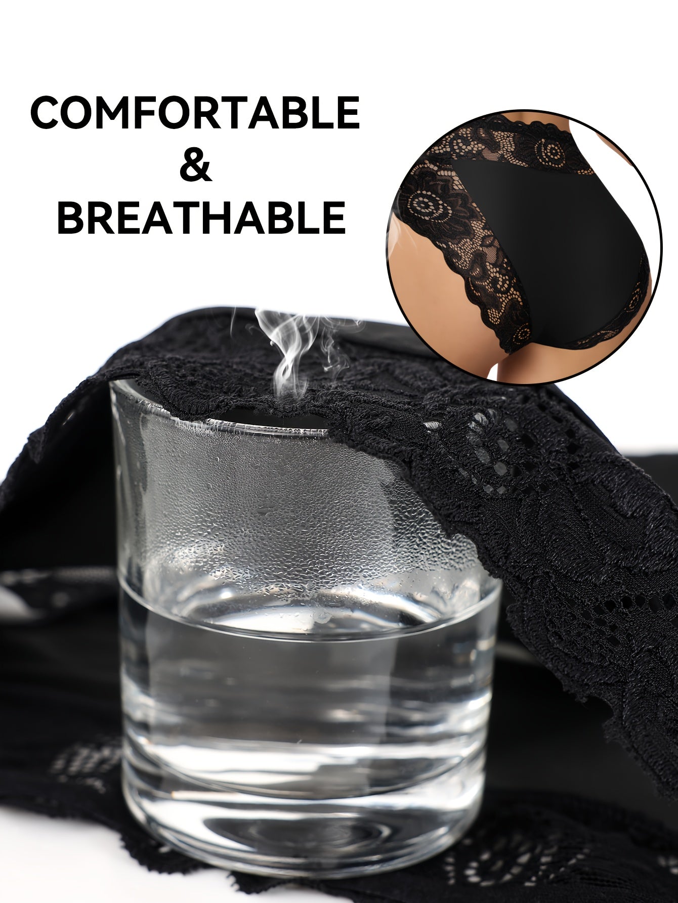 5pcs Women'S High-Waisted Tummy Control Briefs- Elegant Lace Detailing, Soft& Elastic Seamless Design, Full Coverage, No-Roll, Breathable& Comfortable, Multi-Pack with Vibrant Colors, Essential for Daily Wear, Confident Look& Smooth Silhouette