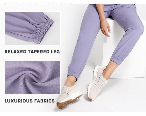 [Three Colors Available]1pc Womens Golf Pants Quick Dry Ultra Light Stretch Pockets Soft Workout Pants for Travel with Inside Drawstrings