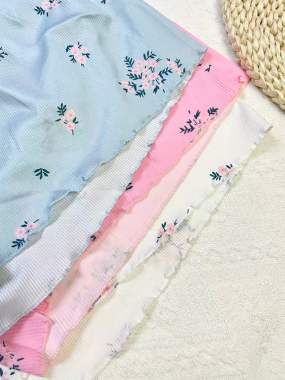 6pcs Floral Print Women's Pajama Set: 3 V-Neck Backless Crop Camisoles And 3 Bow-Accented Shorts, Soft, Comfortable & Breathable, Cool Summer Loungewear for Women's Daily Casual At-Home Wear