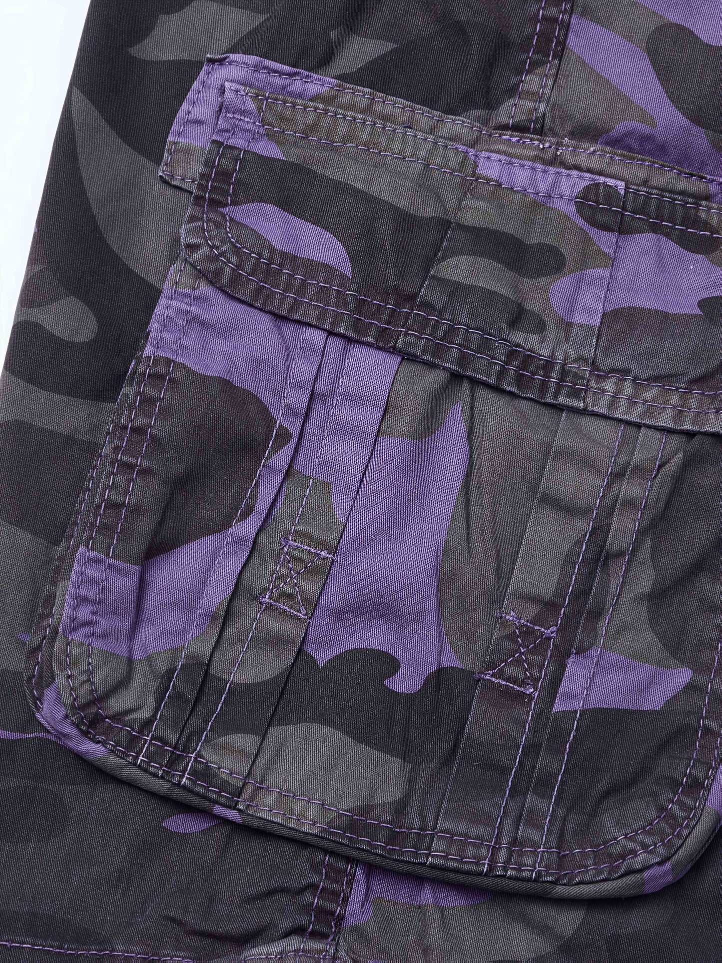 Men's Pure Cotton Washed Camouflage Outer Multi Pocket Workwear Shorts