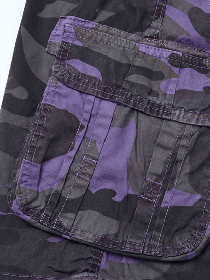 Men's Pure Cotton Washed Camouflage Outer Multi Pocket Workwear Shorts