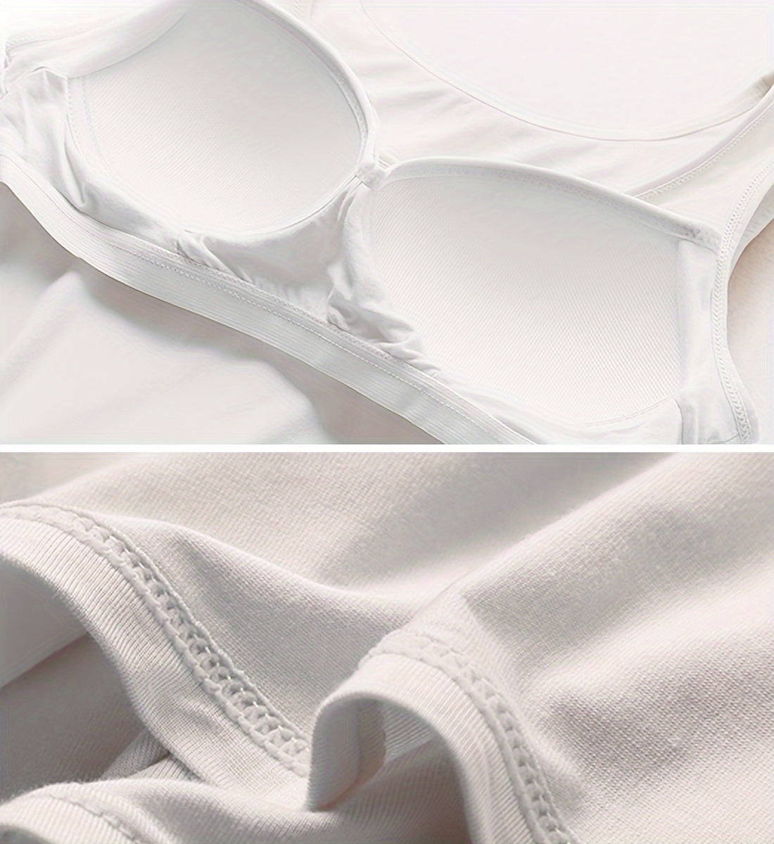 3pcs Pack Women's Camisoles with Built-In Bra - Wire-Free Padded, Breathable Elastic Tank Shirts Suitable for Yoga, Layering Undershirts, Non-Removable Chest Pads, Basic Plain Lingerie for Casual Attire & Underwear