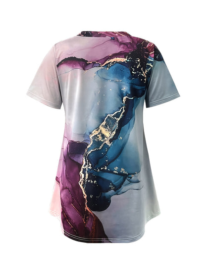 Spring And Summer New Fashionable And Artistic Versatile Printed Women's T-shirt