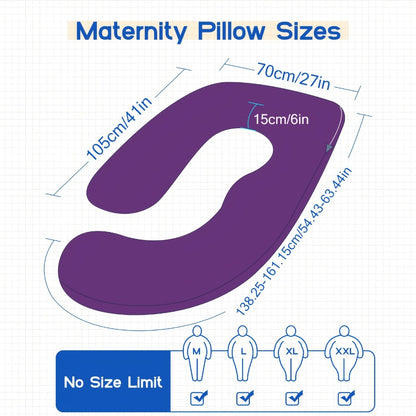 62-Inch J-Shaped Pregnancy Pillow - Velvet-Look Full-Body Design