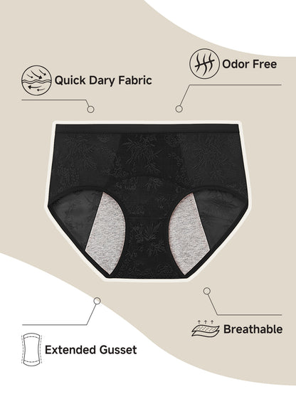 6pcs Women's High waisted Floral Jacquard Pattern Contoured Underpants with - product view 4