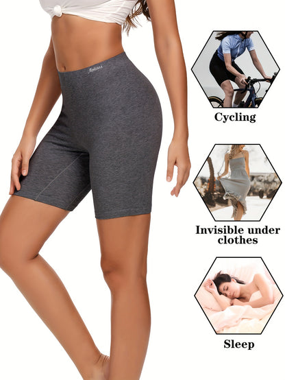 Molasus Womens Cotton Boxer Shorts Underwear Anti Chafing Bike Shorts Pack of 4