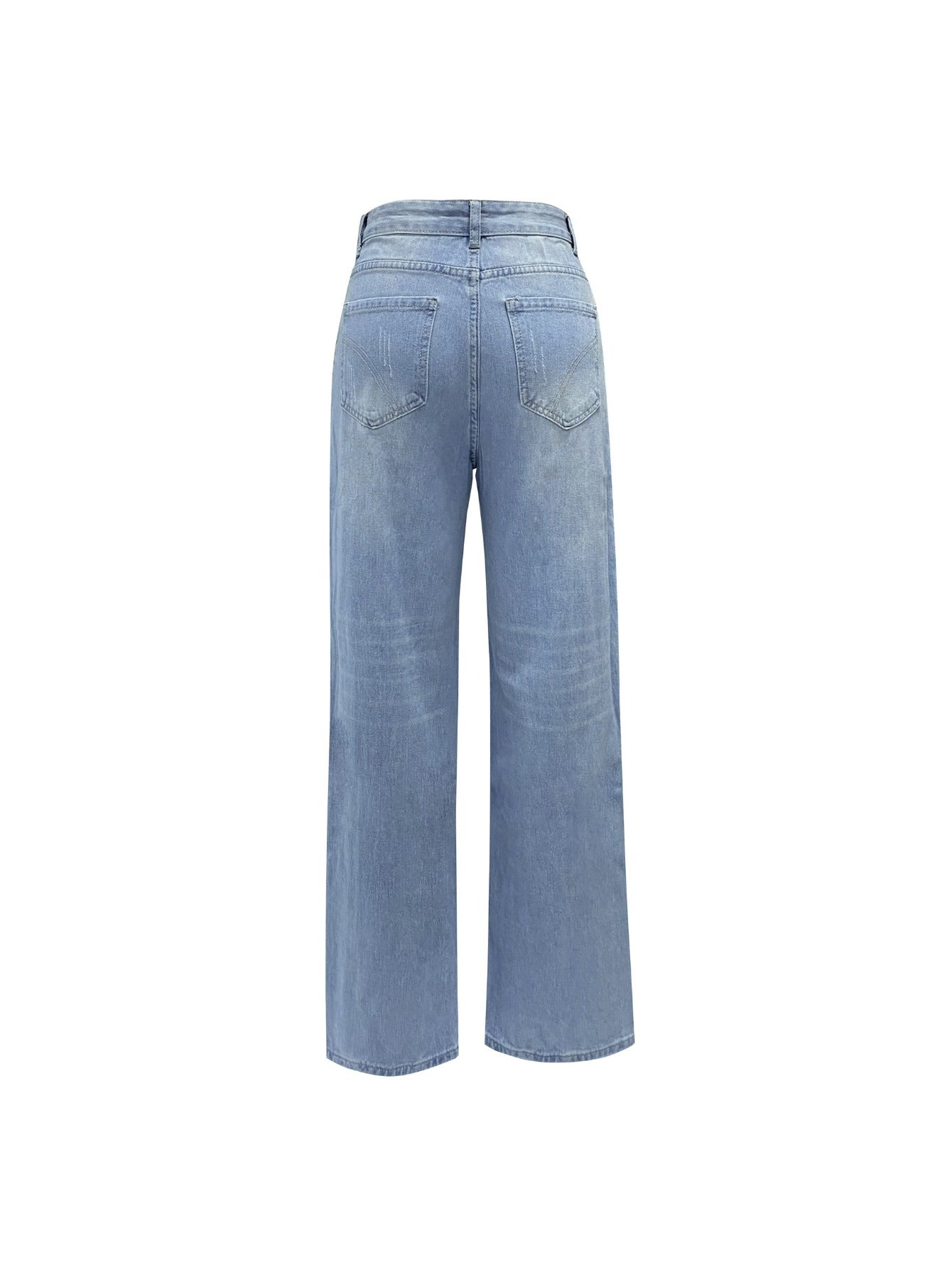 1 Pack Women's 4-Season Fashion Loose Washed Straight-Leg Jeans - Comfortable Stretchy All-Season Regular Fit, Stylish Casual Outfit, Ideal for Daily Wear, Shopping, Dates & Travel - Sizes S/ M/ L/ XL/ XXL