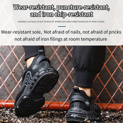 Men's New Fashionable Work Shoes, Puncture-resistant, Impact-resistant Safety Shoes, Sturdy And Durable, Lightweight Industrial Work Shoes