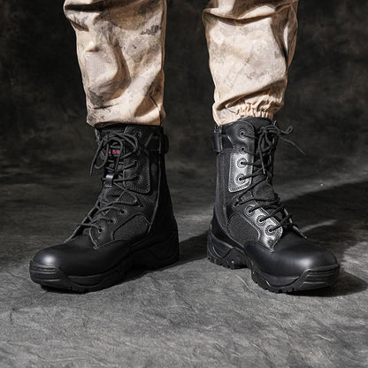 NORTIV 8 Men's Tactical Boot Waterproof Lightweight Comfortable Boots for Work Motorcycle Combat Boots Side Zipper Hiking Outdoor Climbing Activities All Day All Season Christmas Gifts