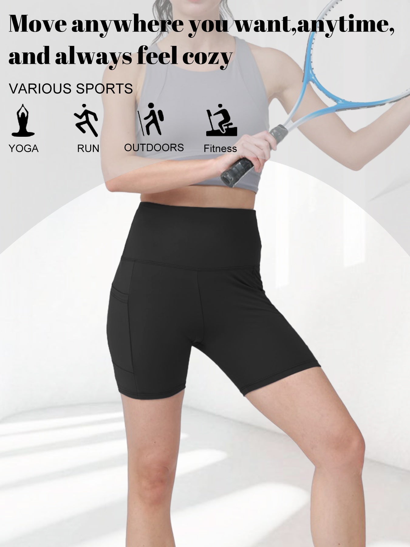 1pc Summer Women'S Yoga Shorts, Women'S Cycling Shorts, Quick Drying Sports Shorts, High Stretch Running And Fitness Shorts, Suitable For Yoga Pilates