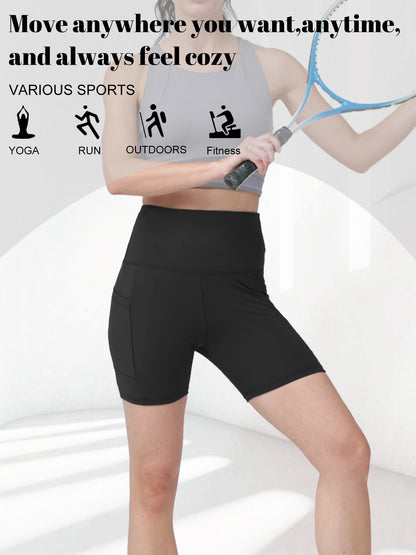 1pc Summer Women'S Yoga Shorts, Women'S Cycling Shorts, Quick Drying Sports Shorts, High Stretch Running And Fitness Shorts, Suitable For Yoga Pilates