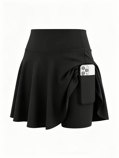 4pcs Women's Athletic Skorts Fake 2pcs Skirt Pants Elegant High Waist Skirt Summer Korean Style with Pockets Breathable Slim Fit Yoga Skirt Built-in Shorts Anti-Exposure Running Fitness Tennis Sports Skirt Gift for Wife Family Friends