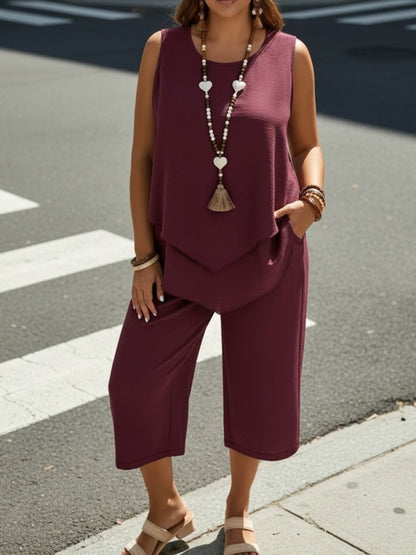Women's Two-Piece Pants Set - Graphic Print Casual Look 0869