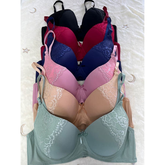 07 6Pack of Color 3Roe Button Bras B Cup and C Cup and D Cup and DD Cup