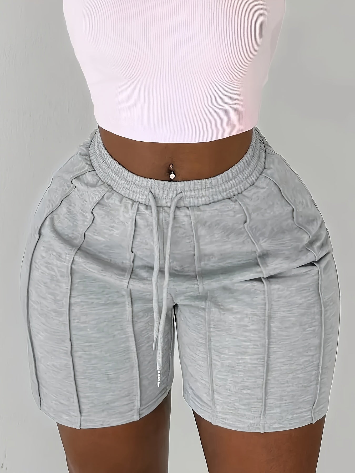 Women's White + Black + Gray + Wine Red Shorts - product view 17