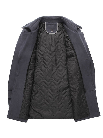 Men's Versatile Wool Blend Single-Breasted Coat