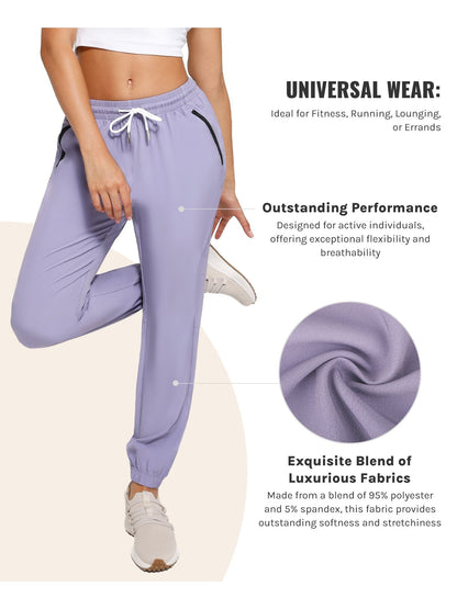 [Three Colors Available]1pc Womens Golf Pants Quick Dry Ultra Light Stretch Pockets Soft Workout Pants for Travel with Inside Drawstrings