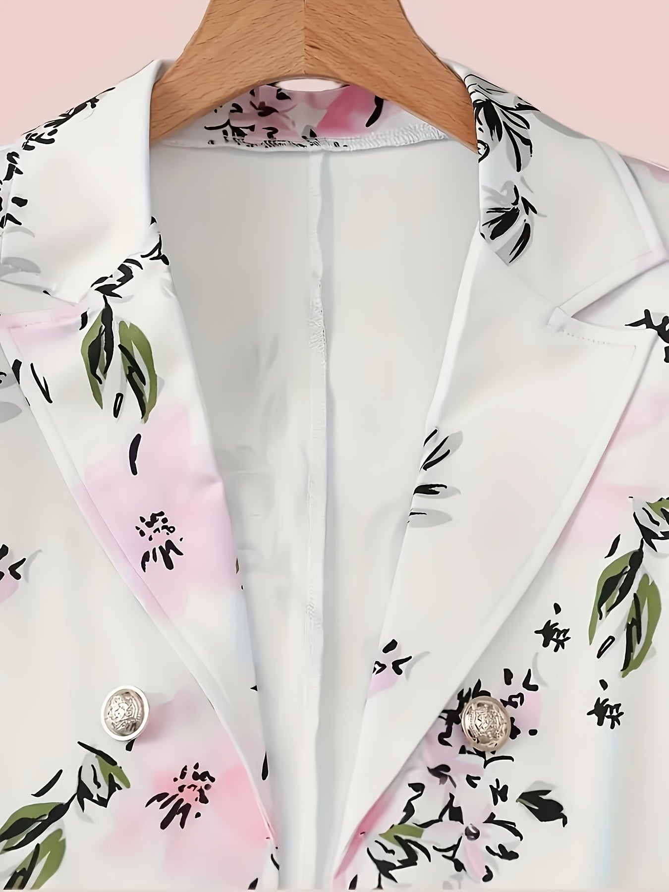 Floral Print Two-piece Suit Set, Elegant Double Breasted Blazer & Bodycon Skirt Outfits - Women's Clothing - For Women - Suitable for Parties, Weddings & Formal Occasions - Perfect Gift for Her
