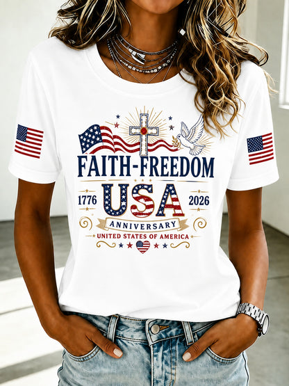 Nixeci Men's 100% Cotton Vintage T-Shirt with Cross Dove Flag Print - Soft Stretch Crew Neck Short Sleeve Casual Tee Suitable for Father's Day Gifts, Football Parties, Daily Wear & Independence Day Events, Machine Washable Year-Round Top