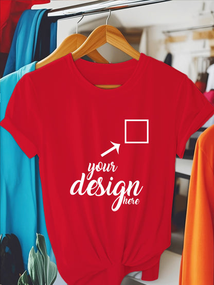 Women's Red Printed Short-Sleeve T-Shirt - product view 10