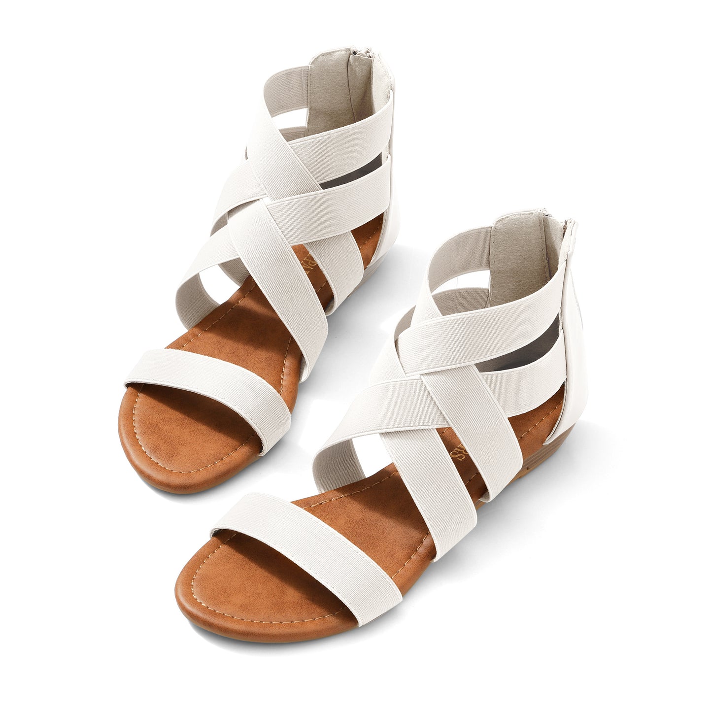 Womens Sandals, Simple Design, Women's Elastic Ankle Strap Low Wedges Sandals, Easy Slip-On, Suitable for Summer Vacation, Dating, Parties, Walking, Comfotrable