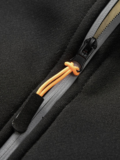 Men'S Winter Fleece Set: Zip-Up Hooded Thick Jacket with Sherpa-Lined Pants, Thermal Comfort, Zippered Pockets for Convenient Daily Wear, Embellished with Exquisite Embroidery