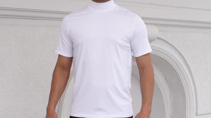 5pcs Men's Breathable Slim Fit T-Shirts - Moisture Wicking, Stretchy Crewneck for Gym/Running/Cycling (Solid Colors) - Athletic & Casual Wear