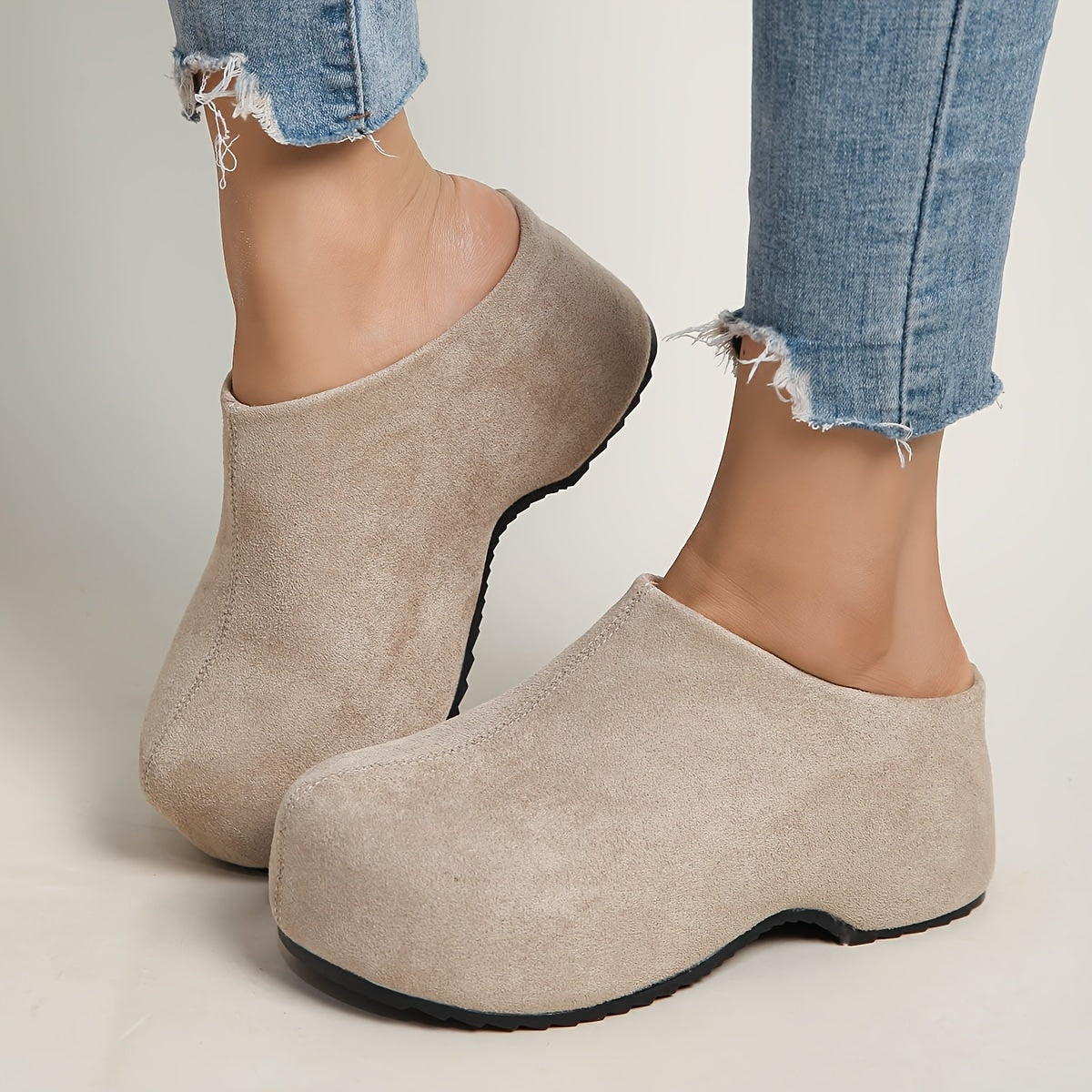 Women's New Style Mule Shoes, Thick Sole Round Toe Fashion Casual Comfortable Versatile Plus Size Women's Footwear, Clogs for Women, Slippers for Women, Women's Height-Increasing Shoes, Women Shoes