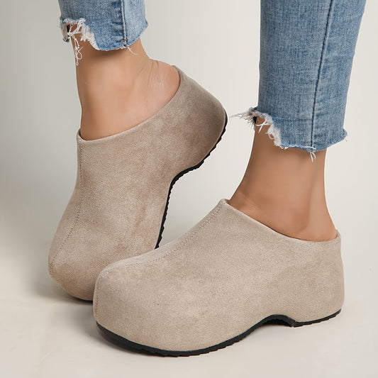 Women's New Style Mule Shoes, Thick Sole Round Toe Fashion Casual Comfortable Versatile Plus Size Women's Footwear, Clogs for Women, Slippers for Women, Women's Height-Increasing Shoes, Women Shoes