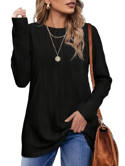Three-piece Women's Long-sleeved European And American Fashion Sweater, Casual Round-neck Light And Loose T-shirt
