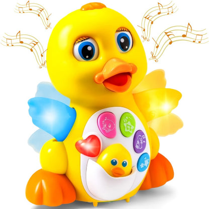 Musical Crawling Duck Baby Toy - Dancing, crawling, music and light-up play