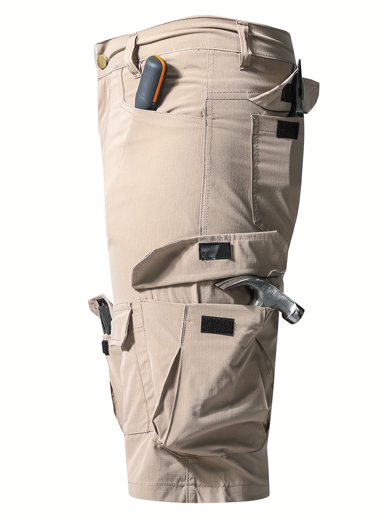 Plus Size Men's Outdoor Multi-pocket Tactical Overalls Shorts Are Suitable for Outdoor Activities Such As Mountaineering, Fishing And Camping., PLUS SIZE