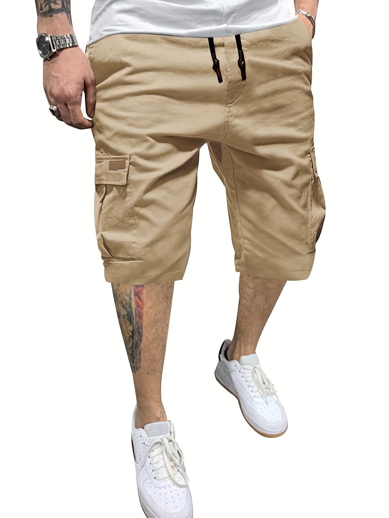 EXARUS Men'S Lightweight Quick-Dry Fishing And Hiking Shorts with Expandable Waist, 2pcs Set for Outdoor Casual Wear